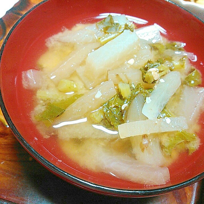 大根＆小松菜のおかか味噌汁